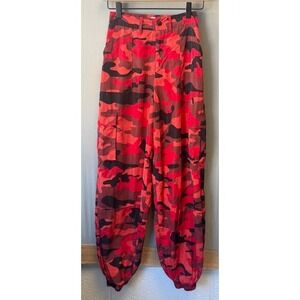 I.AM.GIA Pit Viper Camo Jogger Pants XS Red High Waisted Y2K Streetwear